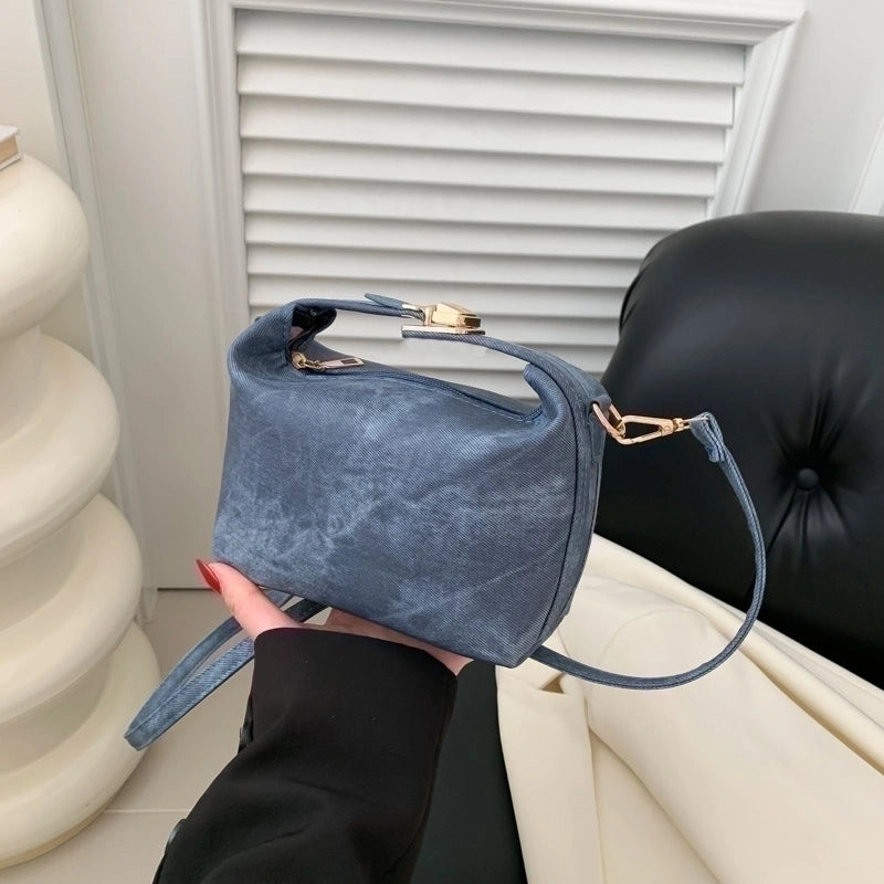 Women's Pu Leather Marble Classic Style Zipper Handbag