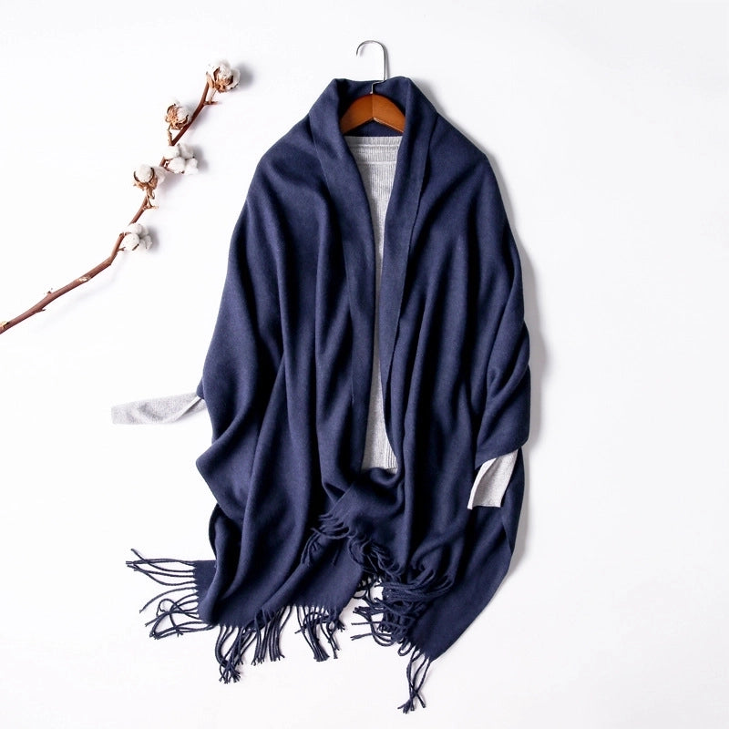Women's Fashion Solid Color Artificial Wool Polyester Winter Scarves