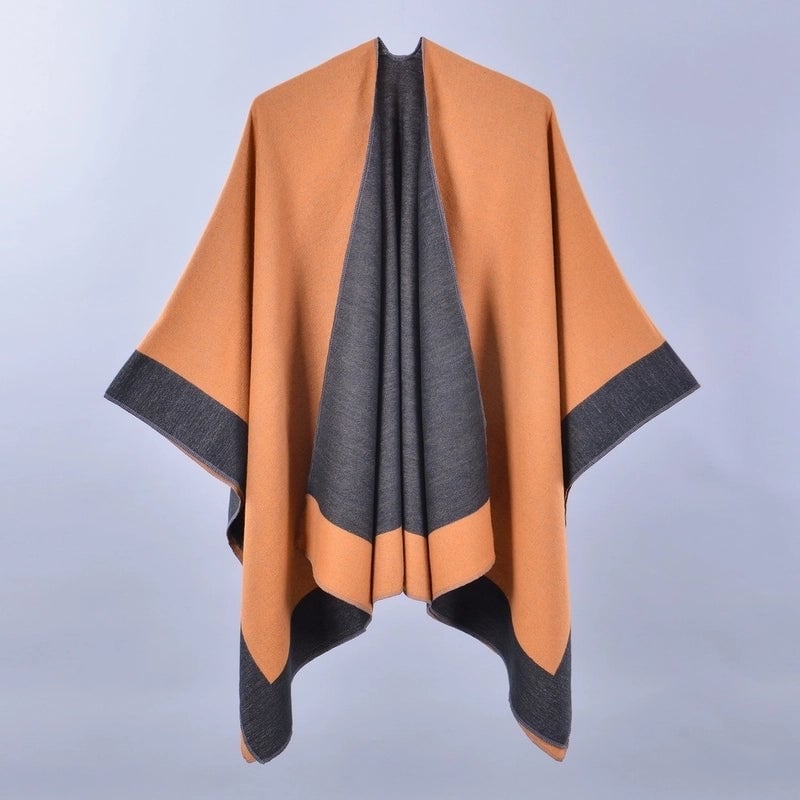 Women's Casual Color Block Imitation Cashmere Shawl