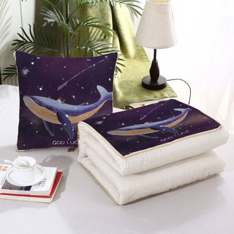 Pillow Quilt Dual-use Two-in-one Four-season Universal Car Thin Cushion Sleeping Blanket Activity Gift Printing