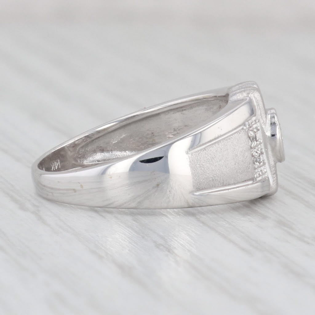 0.10ctw Round Diamond Ring 14k White Gold Size 6.75 Engagement