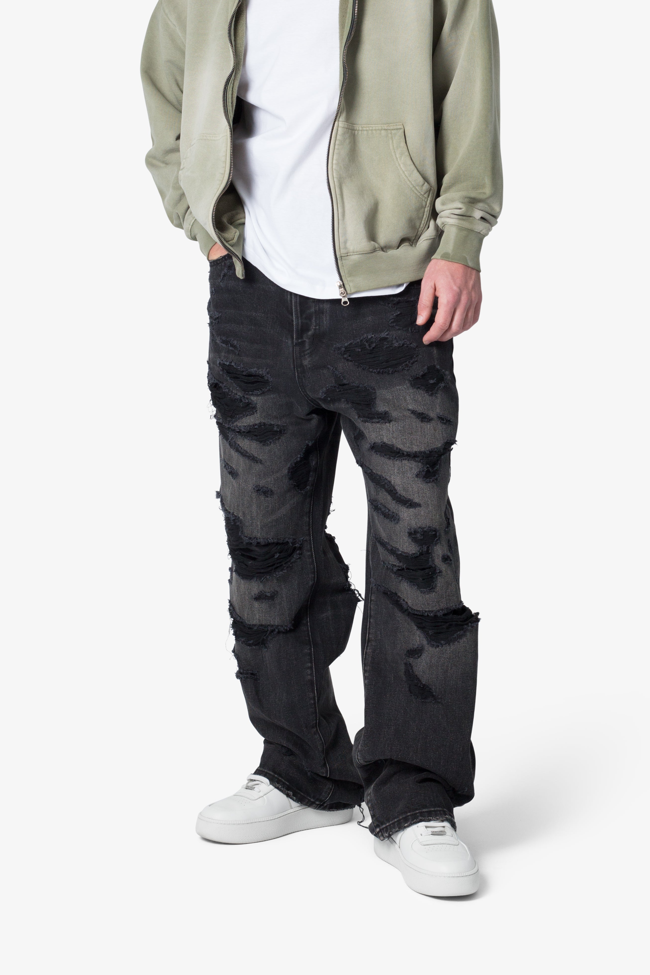 Ultra Baggy Distressed Denim - Vintage Black