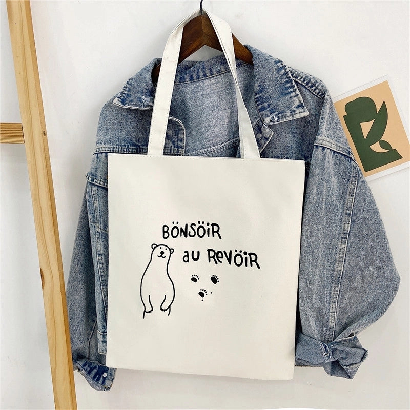 Women's Basic Letter Oxford Cloth Shopping Bags