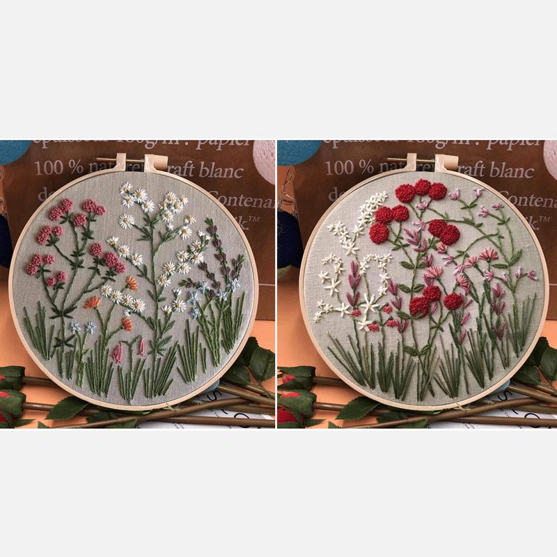 Perfect Gift - Embroidery  Hoop Flower Kit for Beginner