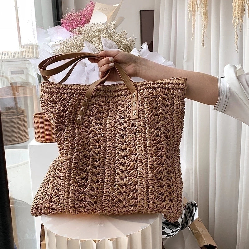 Women's Large Straw Streetwear Straw Bag