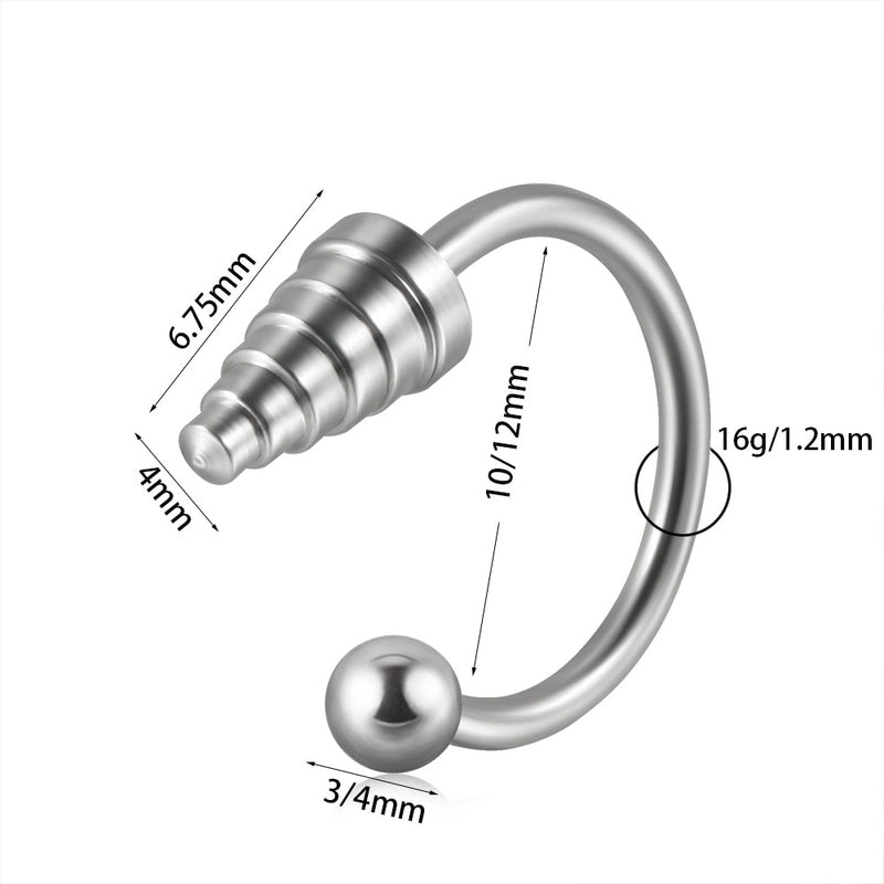 1 Piece Lip Rings Casual Minimalist Solid Color 304 Stainless Steel Plating