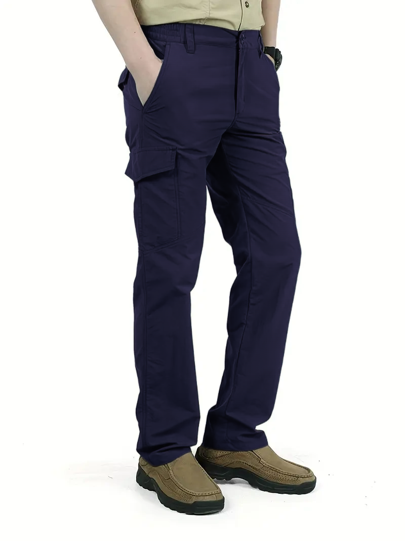 Men's Breathable Summer Casual Trousers with Multi-Pocket Design