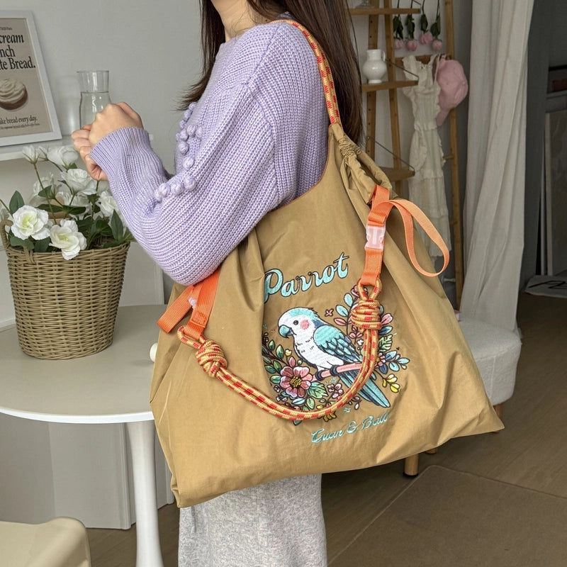 Women's Medium Nylon Animal Letter Vintage Style Classic Style Square Open Underarm Bag