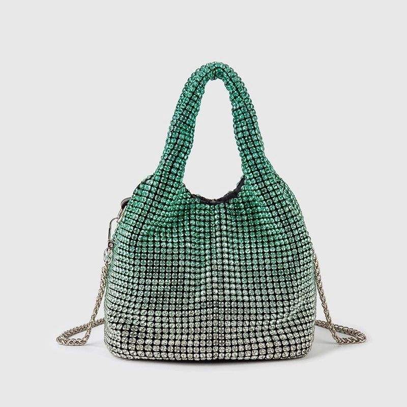 Women's Medium Arylic Gradient Color Solid Color Streetwear Bucket Magnetic Buckle Handbag Crossbody Bag