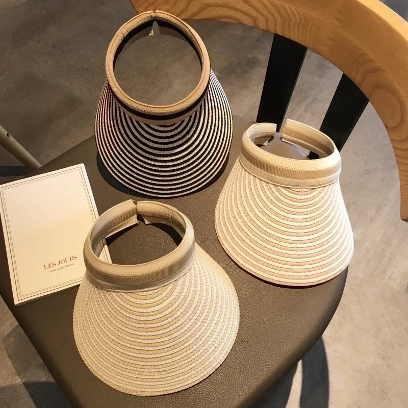 Women's Minimalist Color Block Flat Eaves Sun Hat