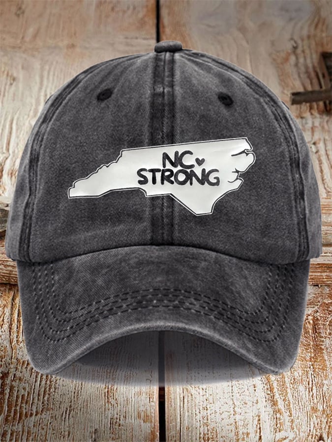 Unisex Distressed Washed Cotton North Carolina Strong Hot Spot Hat