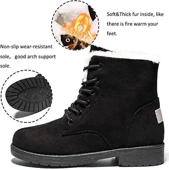 Women Warm Fur Lined Ankle Boots