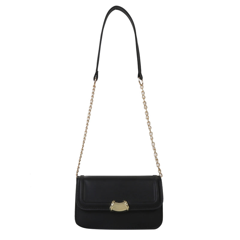 Women's Pu Leather Solid Color Elegant Square Magnetic Buckle Shoulder Bag Crossbody Bag