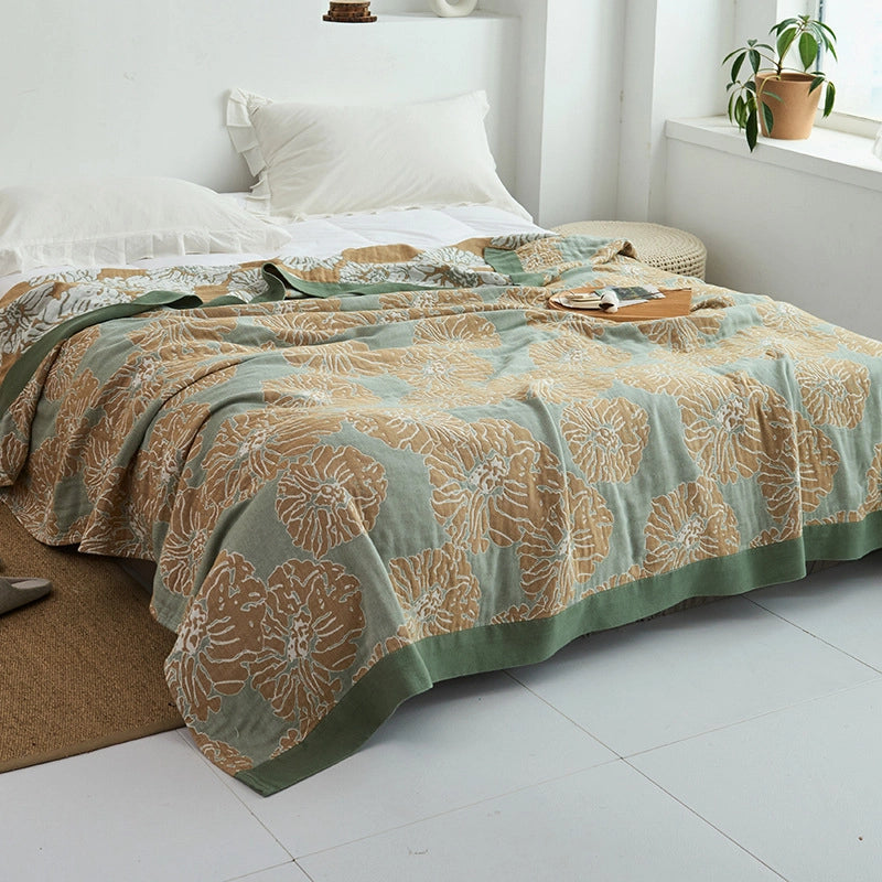 Towel Quilt Pure Cotton Five-Layer Gauze Towel Blanket Four Seasons Office Single Double Nap Blanket Quilt