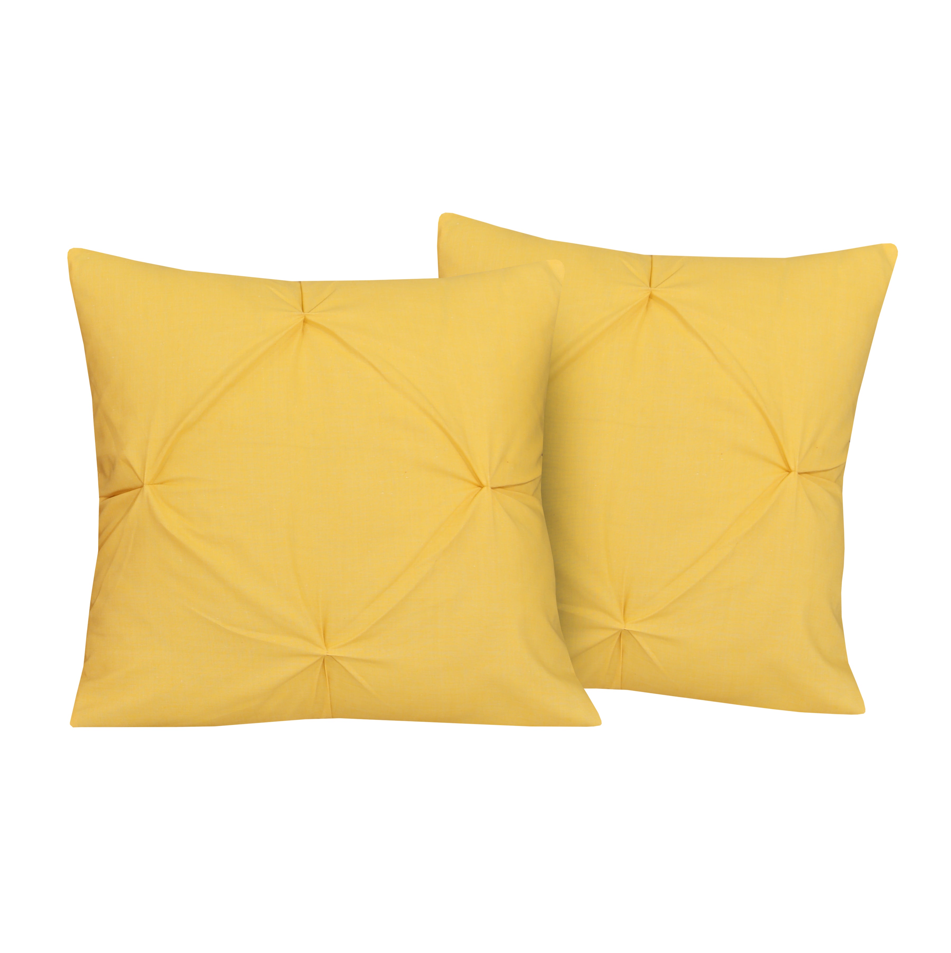 Ochre Pin Tuck-Cushion Covers Pack of Two