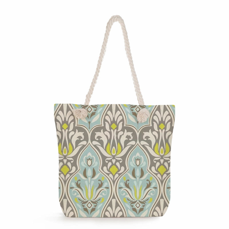 Geometric Printing Tote Bag Student Book Storage Shoulder Bag Large Capacity Handbag