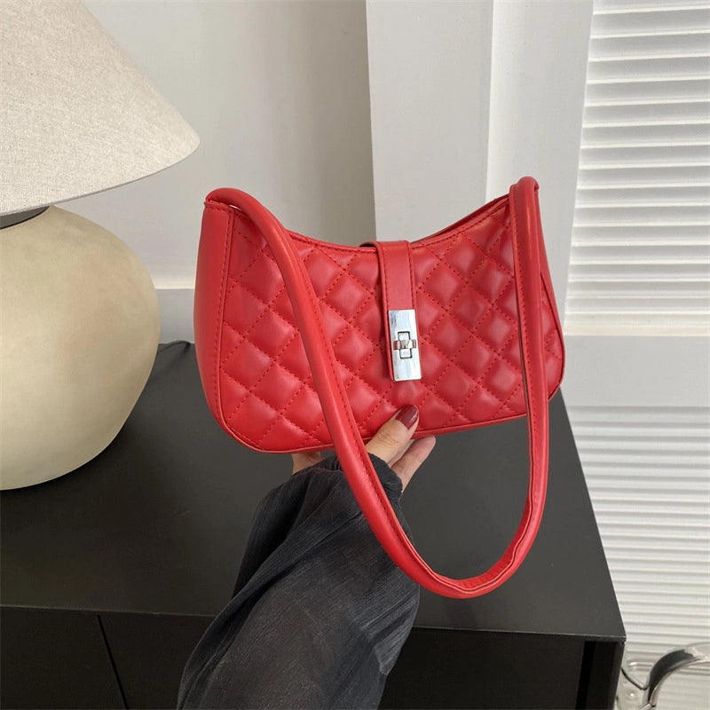 Women's Small Pu Leather Solid Color Streetwear Square Zipper Shoulder Bag