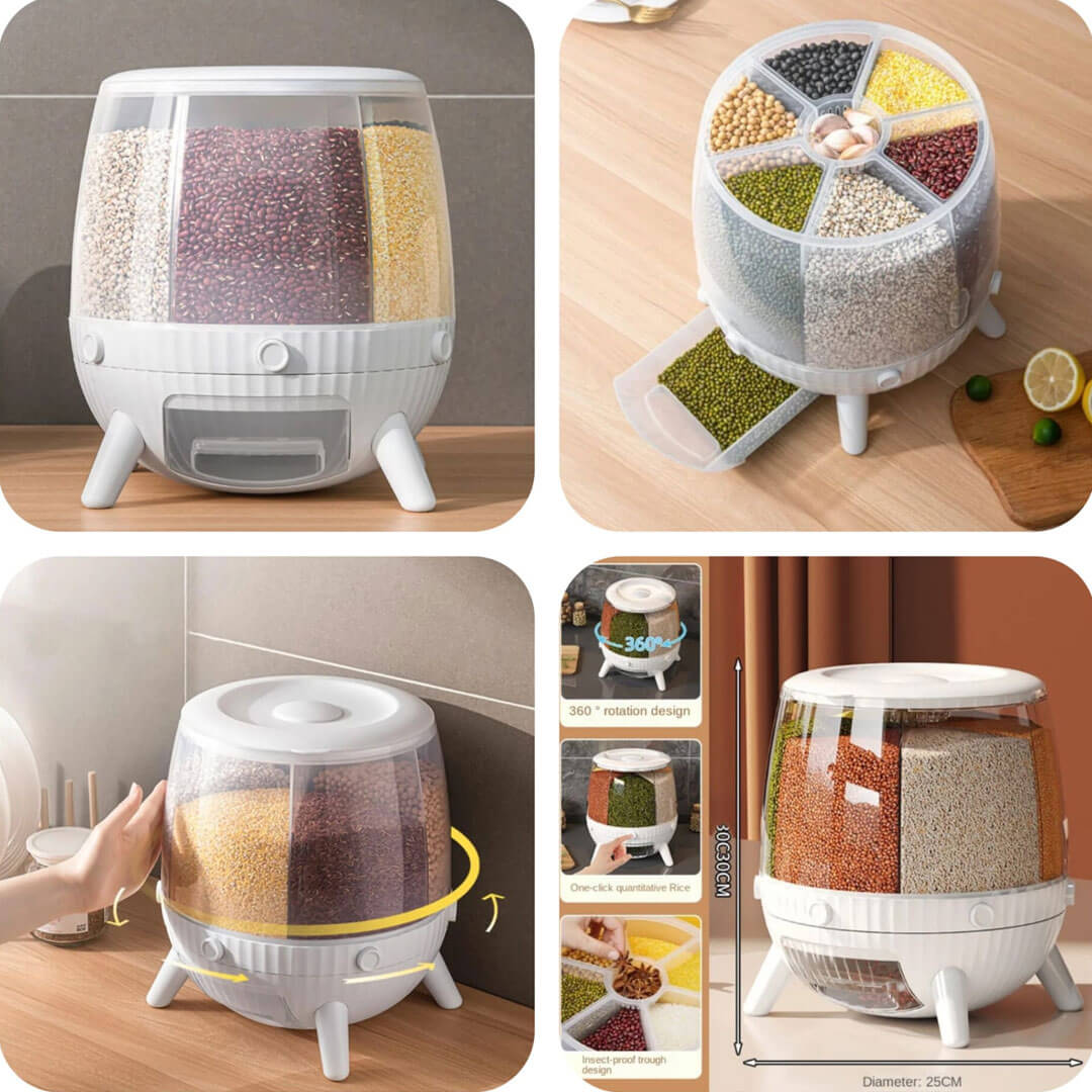 360?° Rotatable 6-in-1 Cereal Dispenser