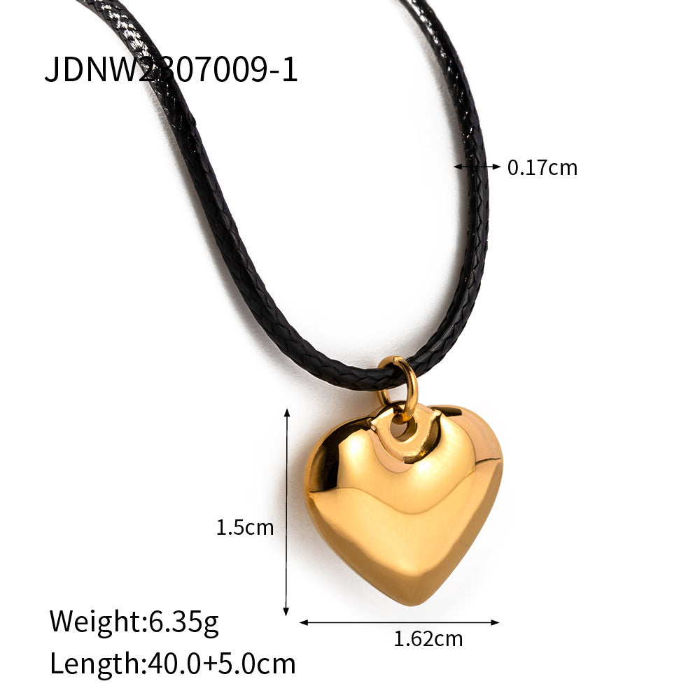 Jie Ding Stainless Steel Love Pendant Necklace Clavicle Chain Titanium Steel Necklace