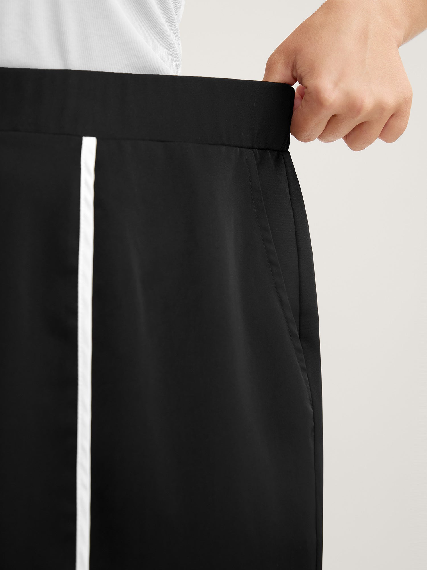 Color Contrast Split Wide-Leg Pants