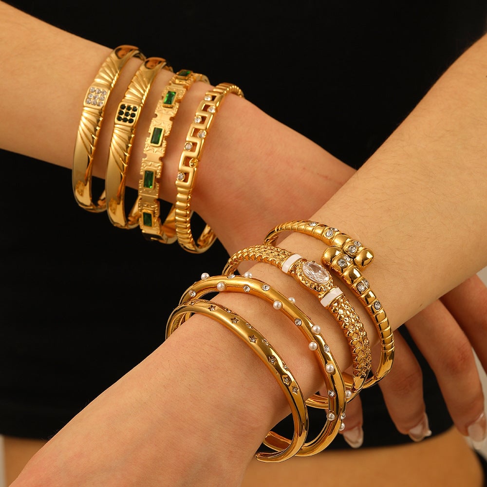 Stainless Steel Bracelet Titanium Steel Jewelry Fashion Stainless Steel Bracelet Versatile Senior Women