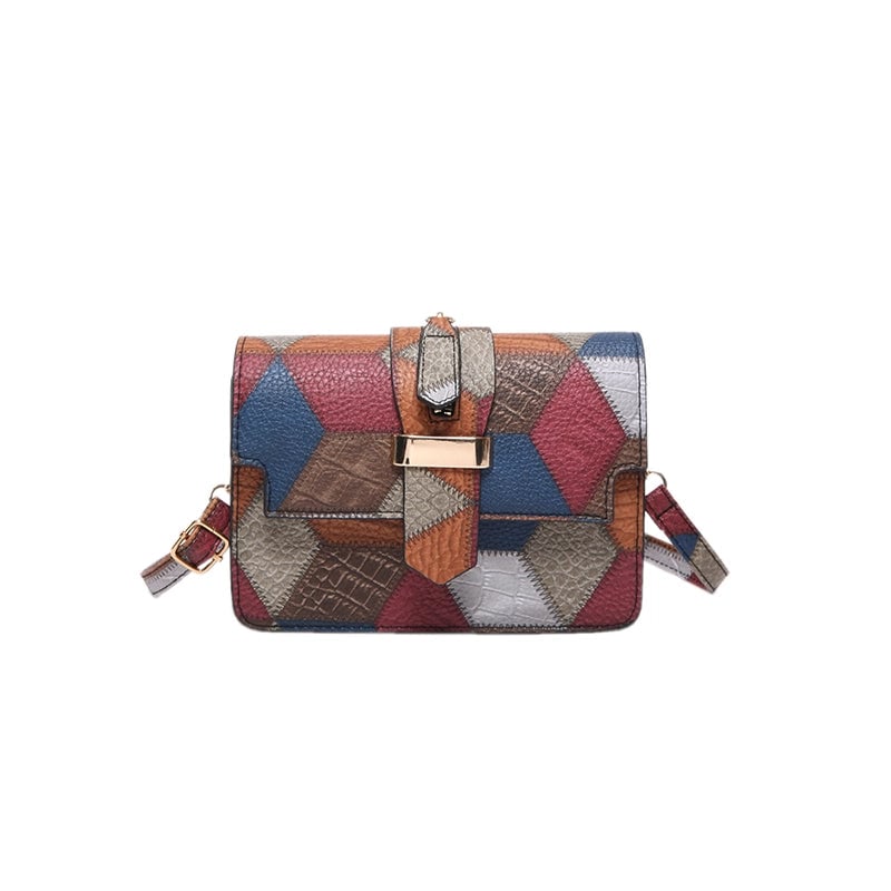 Women's Pu Leather Color Block Solid Color Streetwear Square Flip Cover Shoulder Bag Underarm Bag
