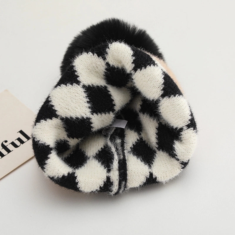 Children Unisex Basic Streetwear Plaid Wool Cap
