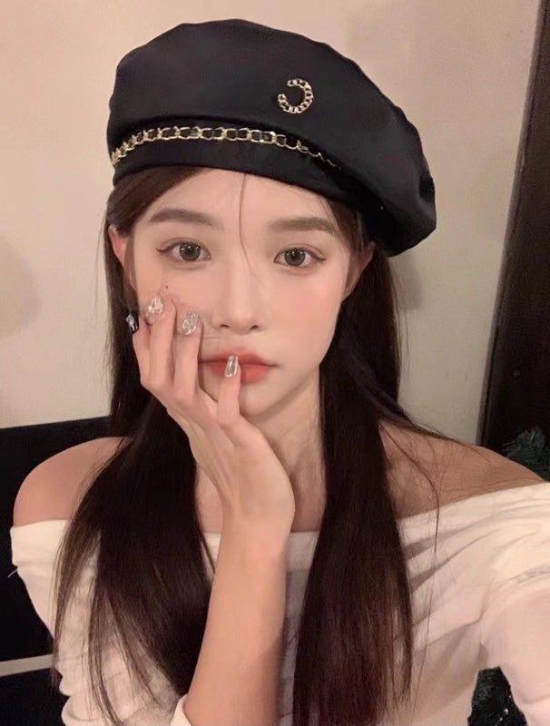 Love Beret Love 2025 Women Autumn And Winter New Woolen Hat Big Head Circumference Face Small