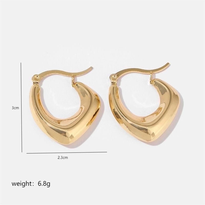 1 Pair Minimalist Solid Color Commute Geometric Semicircle Circle Plating Stainless Steel 18K Gold Plated Earrings