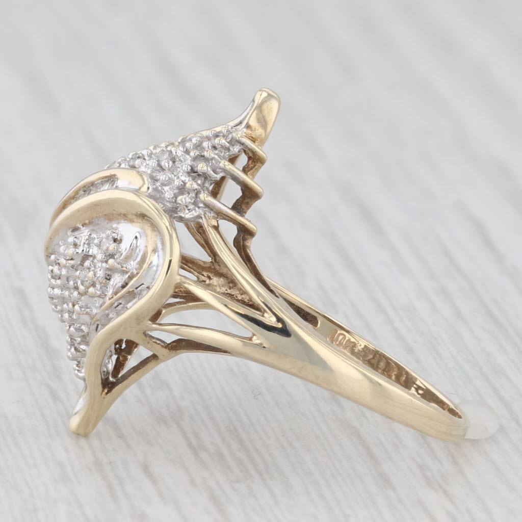 0.17ctw Diamond Cluster Ring 10k Yellow Gold Size 9.5