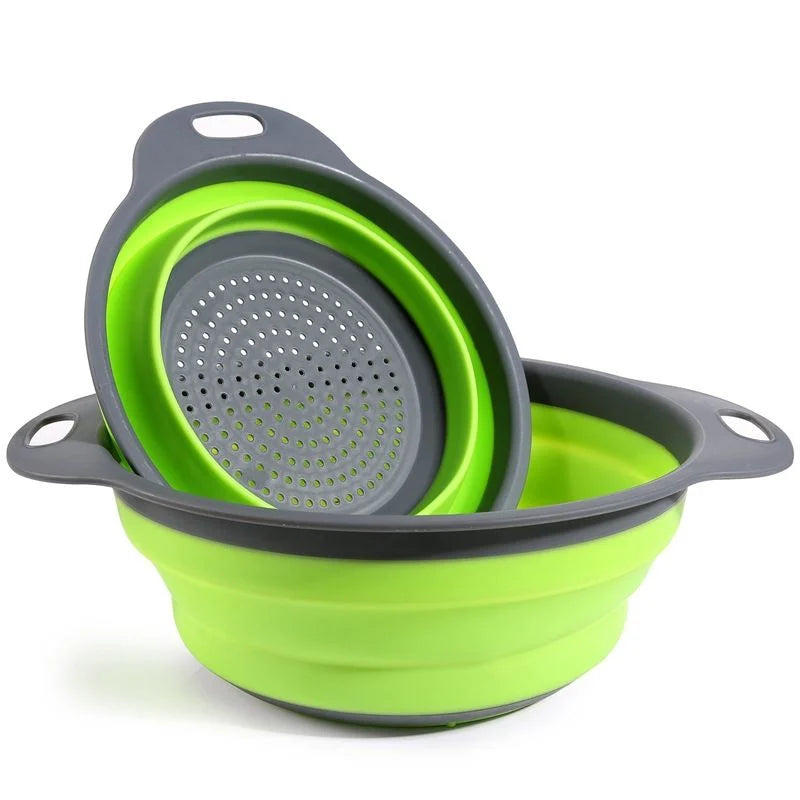 Foldable Silicone Drain Basket-Green(Large)