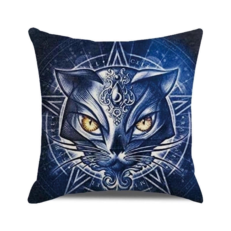 Halloween Retro Punk Palm Skull Cotton Pillow Cases Couch & Sofa Decor