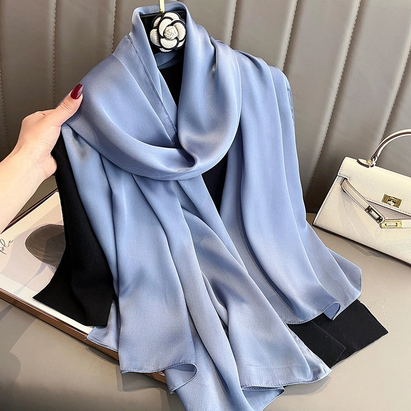 Women's Minimalist Classic Style Solid Color Imitated Silk Silk Scarf