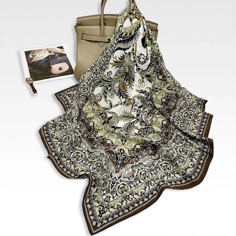 Women's Elegant Minimalist Printing Silk Printing Silk Scarf