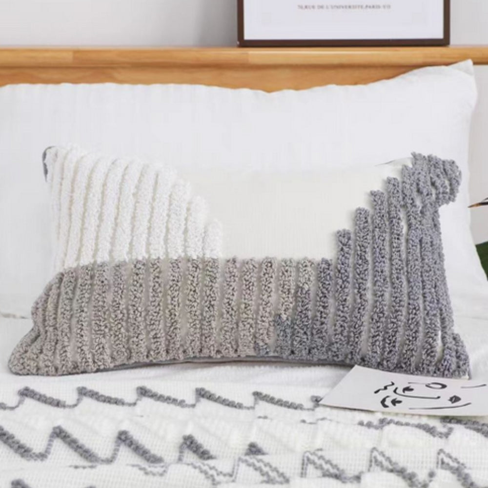 Nuvia Grey White Cushion Cover