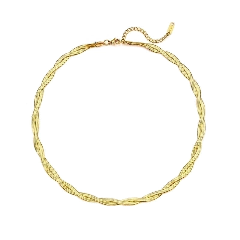Minimalist Solid Color 304 Stainless Steel 18K Gold Plated Plating Necklace