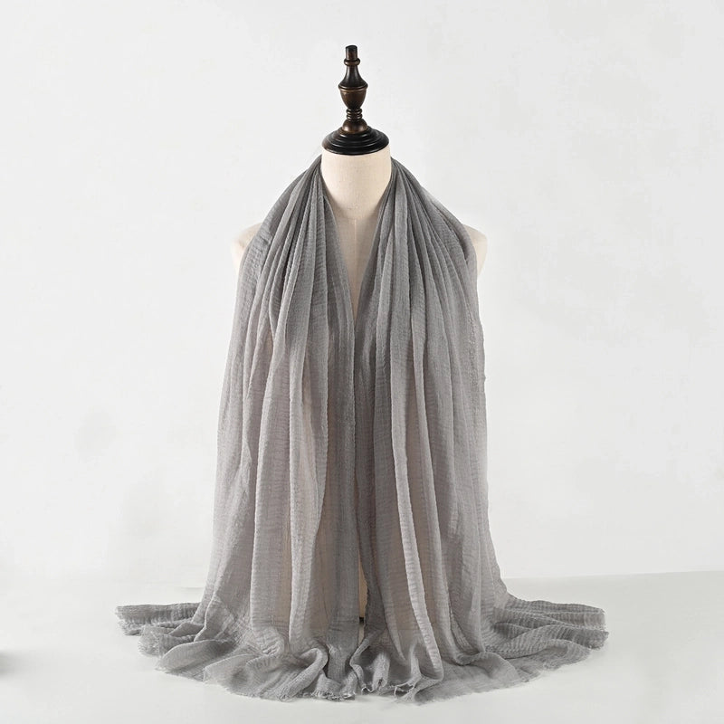 Women's Vacation Minimalist Solid Color Cotton Silk Scarf