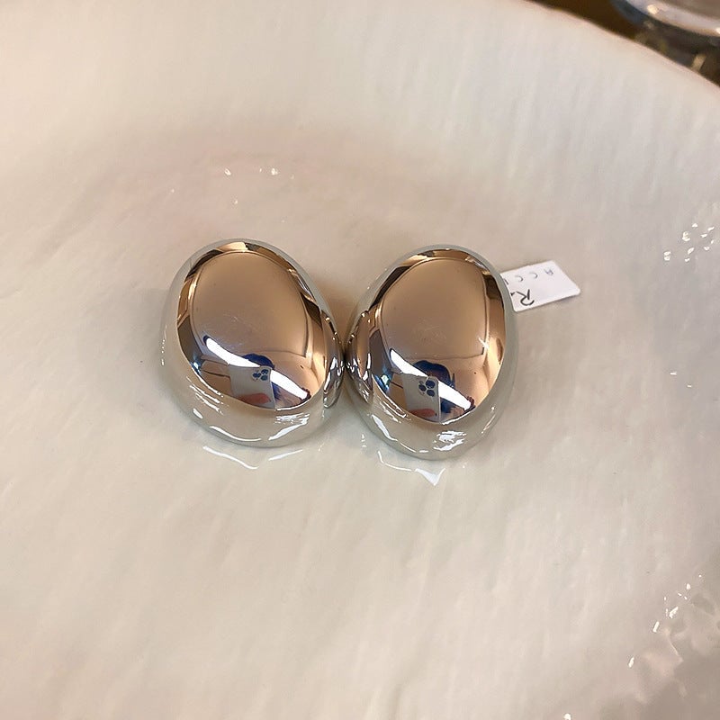 Circle Heart Geometric Metal Electroplating Earrings