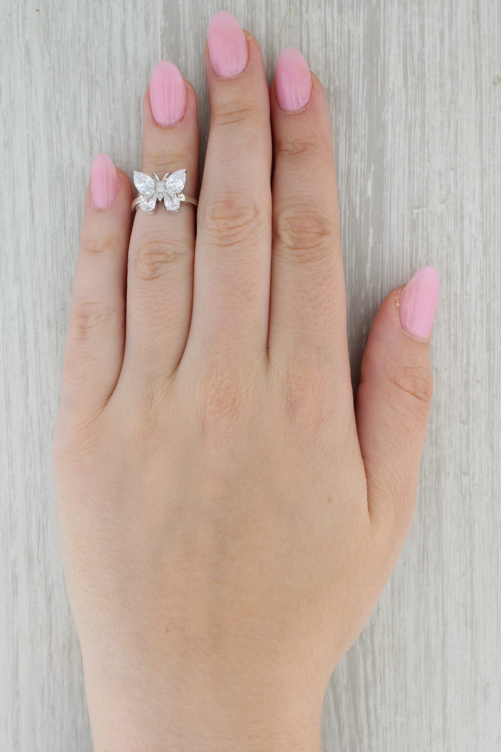 1.72ctw Cubic Zirconia Butterfly Ring Sterling Silver Size 5.25