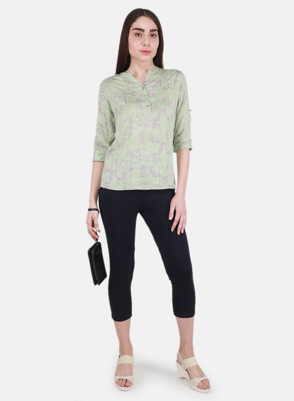 Women Green Printed Top