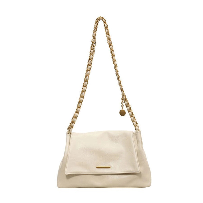 Women's Large Pu Leather Solid Color Streetwear Square Magnetic Buckle Shoulder Bag
