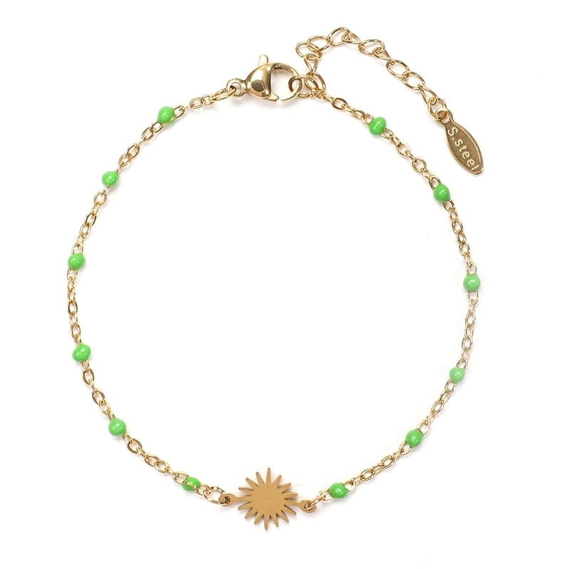 Minimalist Sun Stainless Steel Enamel Plating Bracelets 1 Piece