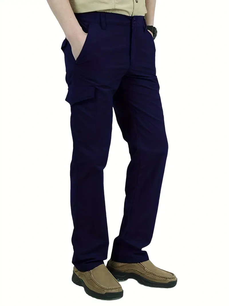 Men's Breathable Summer Casual Trousers with Multi-Pocket Design
