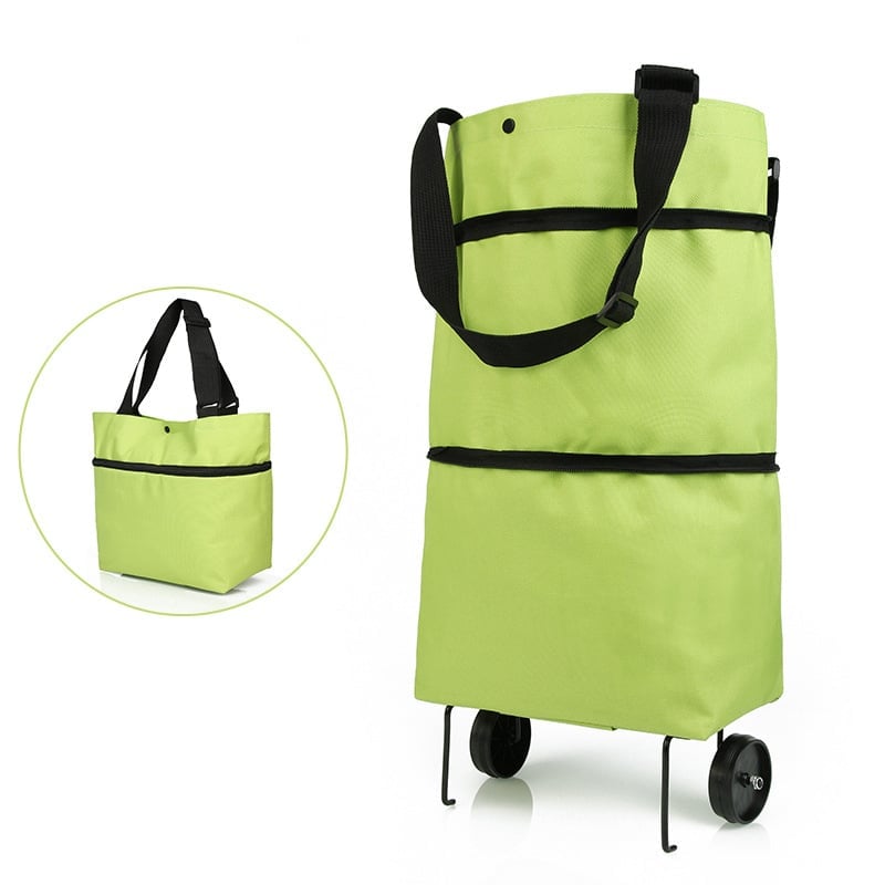 2-in-1 Shopping Bag Folding Green Bag