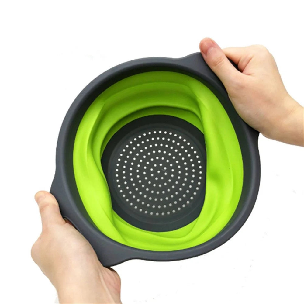 Foldable Silicone Drain Basket-Green(Large)