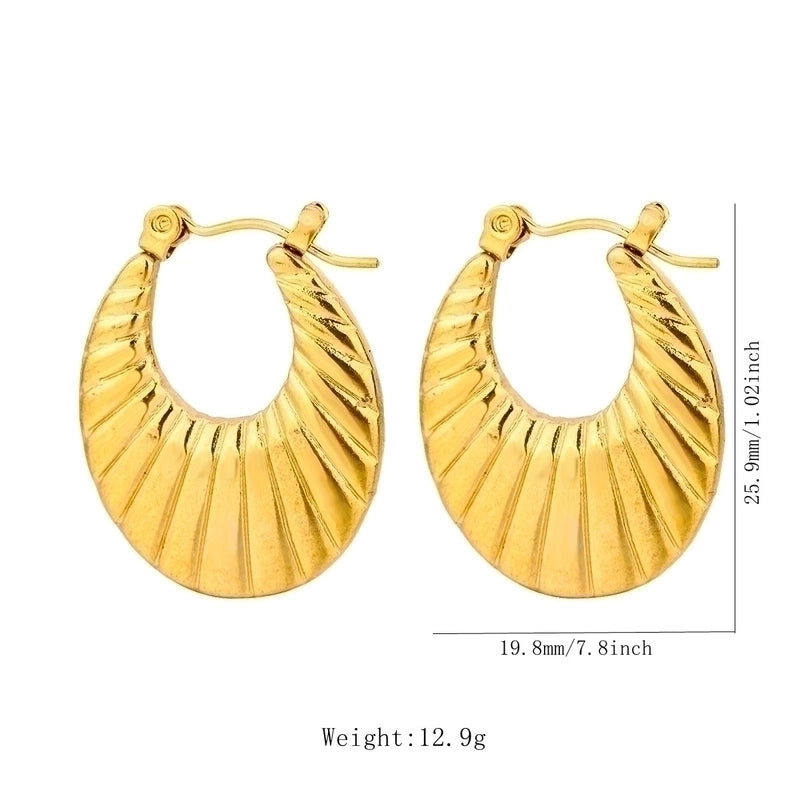 1 Pair Vintage Style U Shape Geometric Heart Shape Plating 304 Stainless Steel None 18K Gold Plated Hoop Earrings