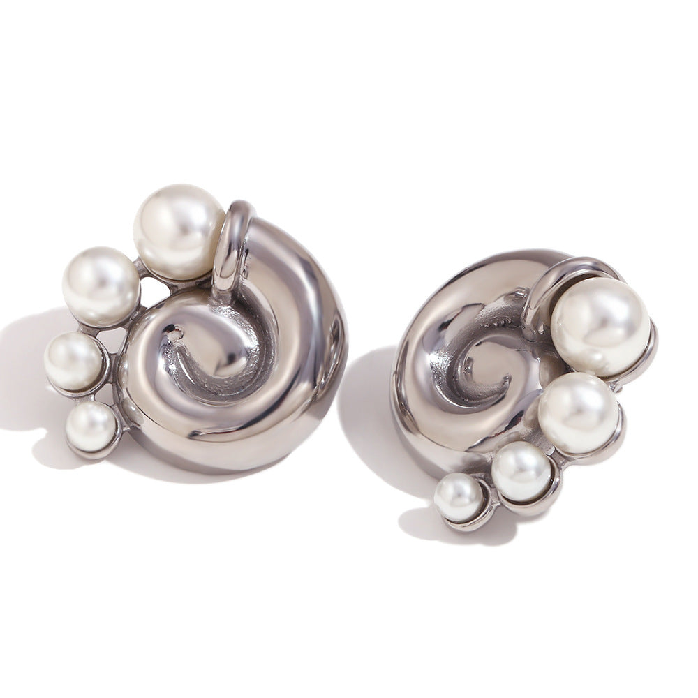 Fashion Circle Geometric Stainless Steel 18K Gold Plated Earrings