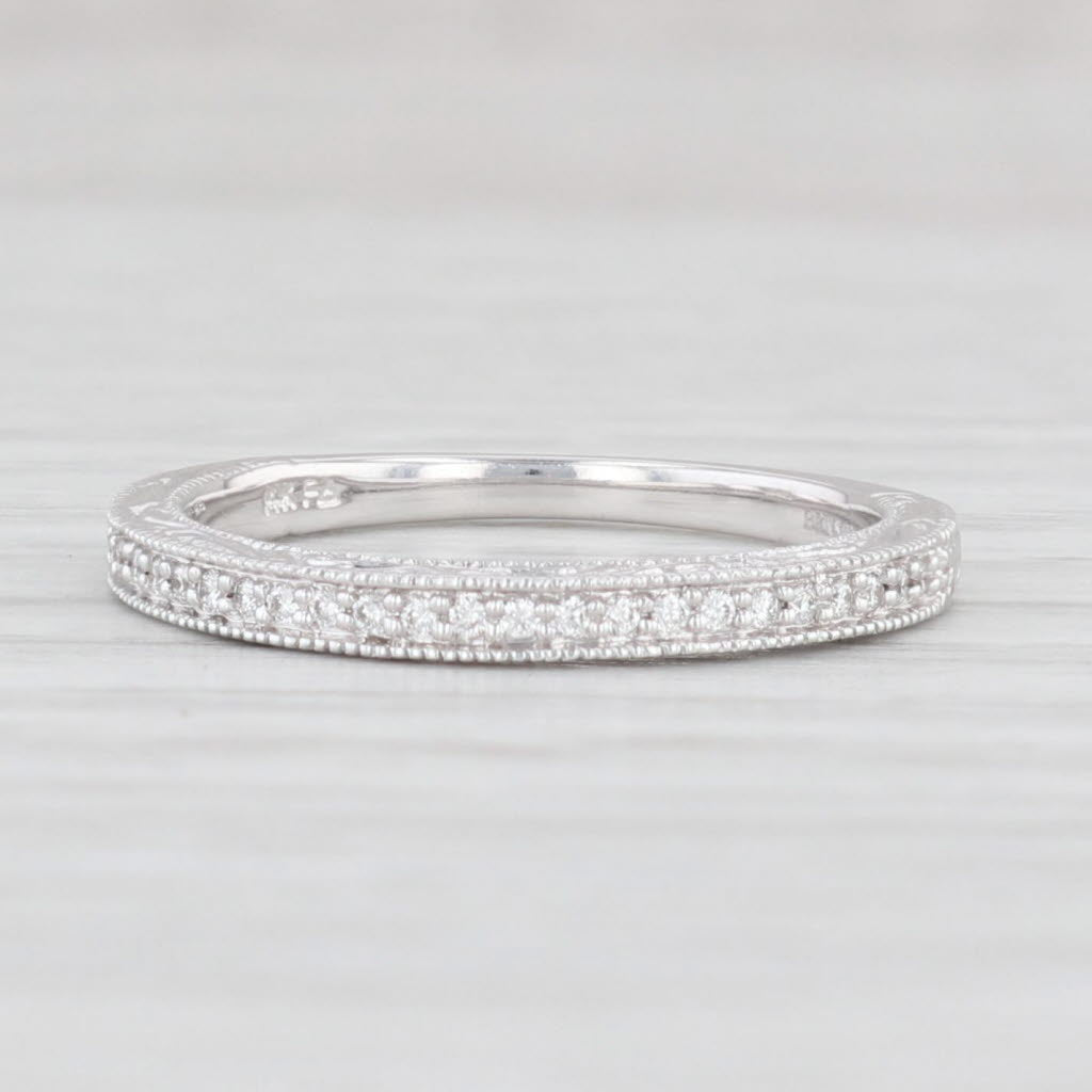 New Frederick Goldman Diamond Wedding Band 14k White Gold Sz 6.5 Stackable Ring