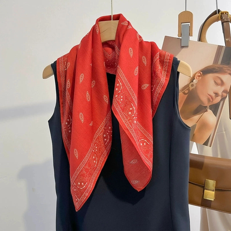 Women's Elegant Flower Polyester Silk Scarf