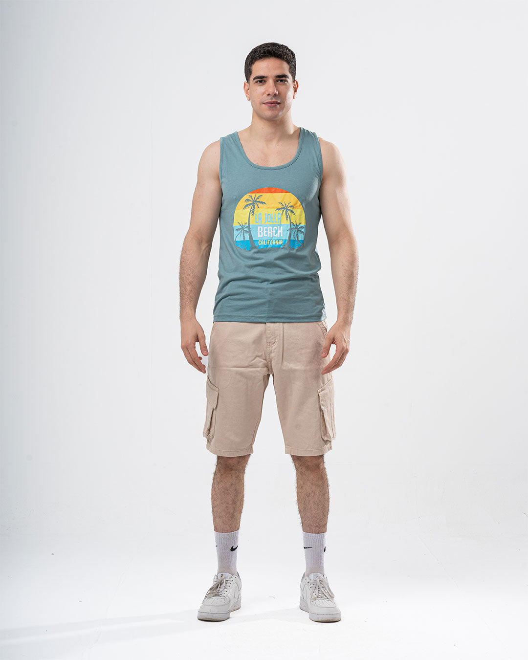 Sleeveless Beach Printed Mens T-shirt